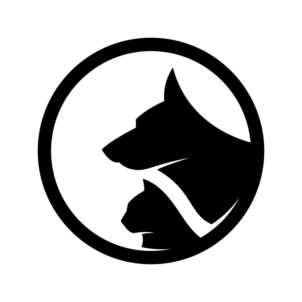 vetor de design de logotipo de cachorro e gato