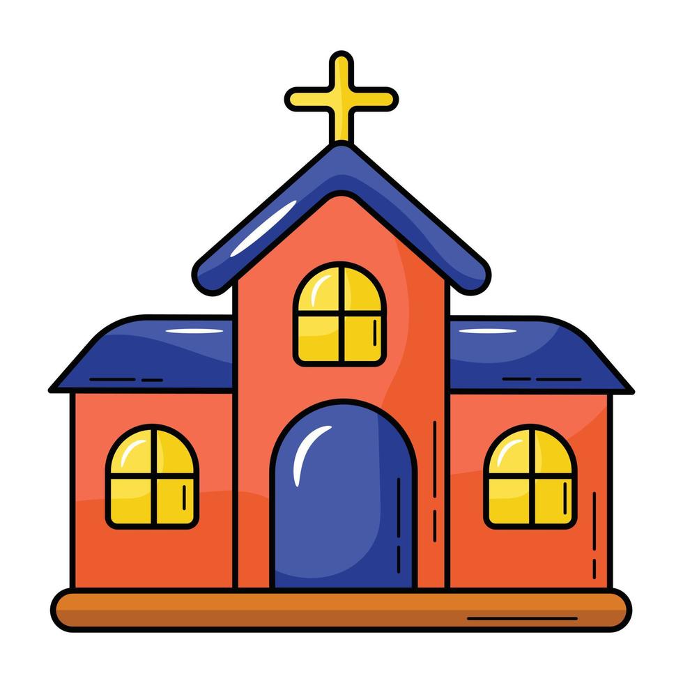 confira o ícone plano premium da igreja vetor
