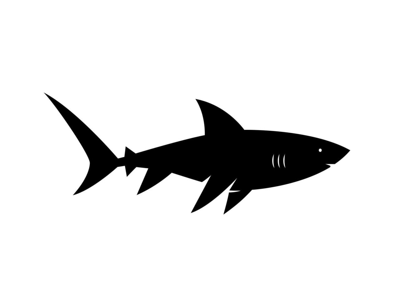 ícone de silhueta de tubarão vetor