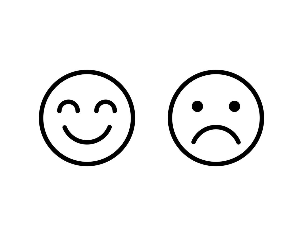 ícone de emoticon feliz e triste vetor