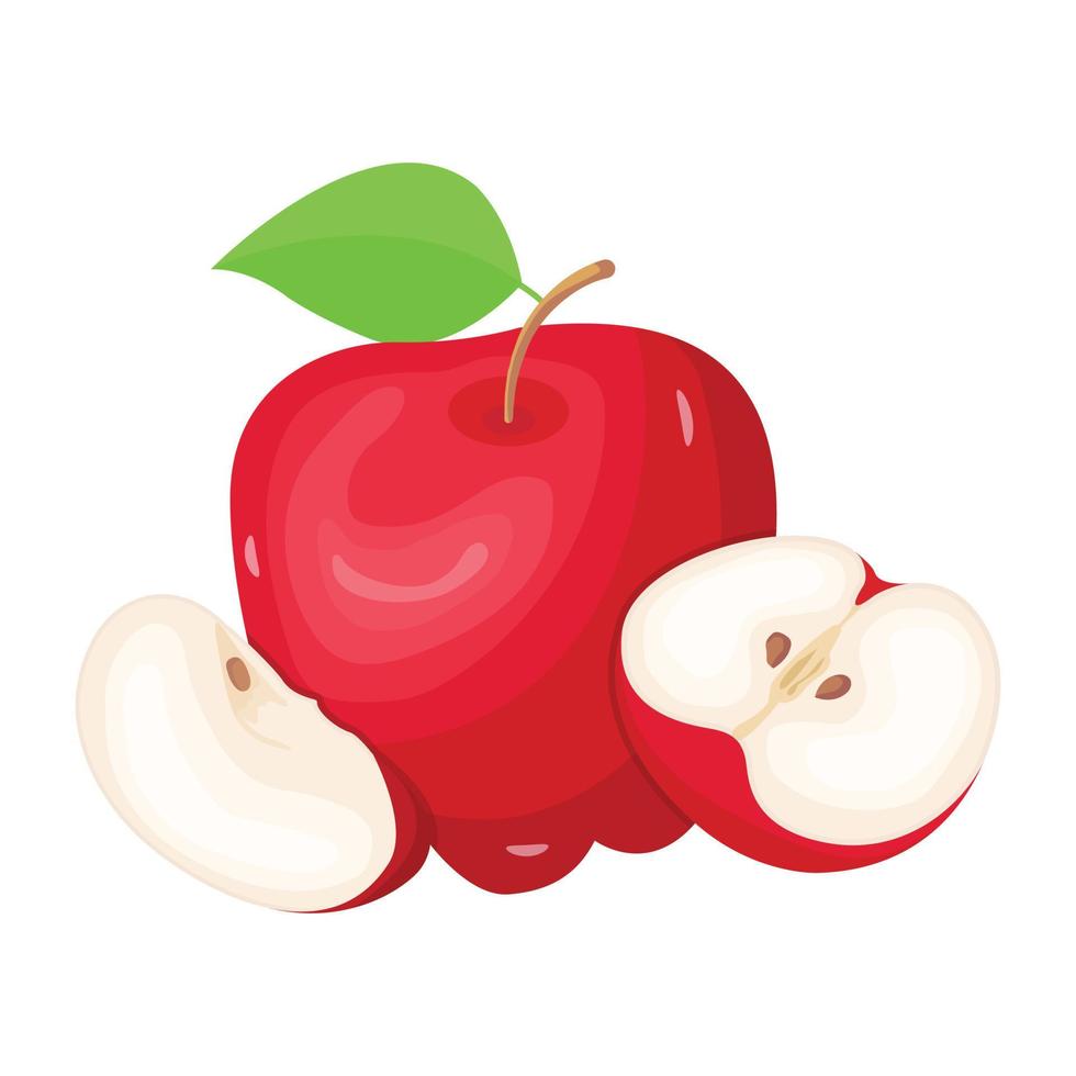 um ícone isométrico personalizável da maçã vetor