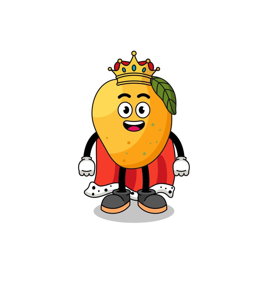 ilustração de mascote do rei da fruta manga vetor