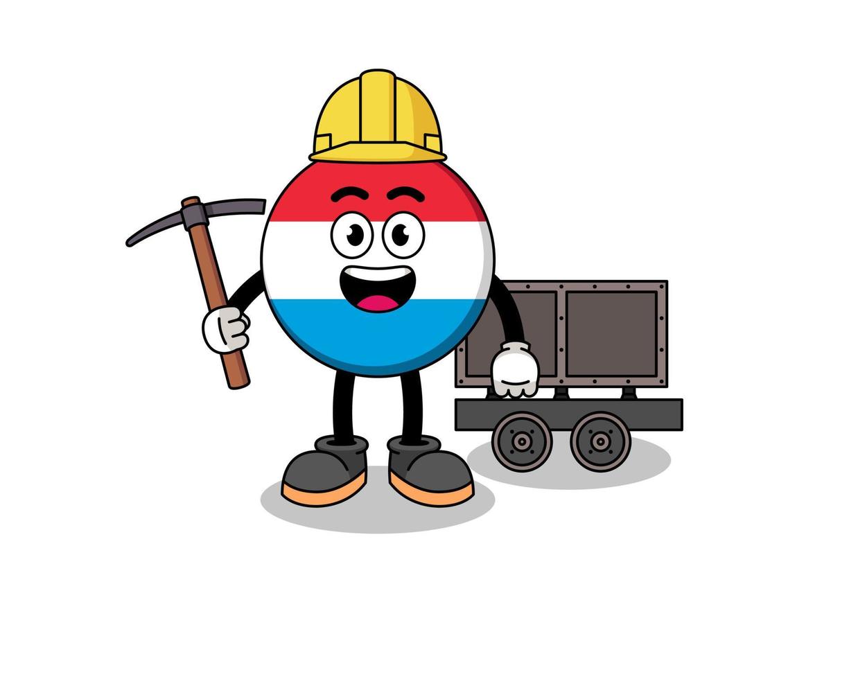 ilustração de mascote do mineiro de luxemburgo vetor