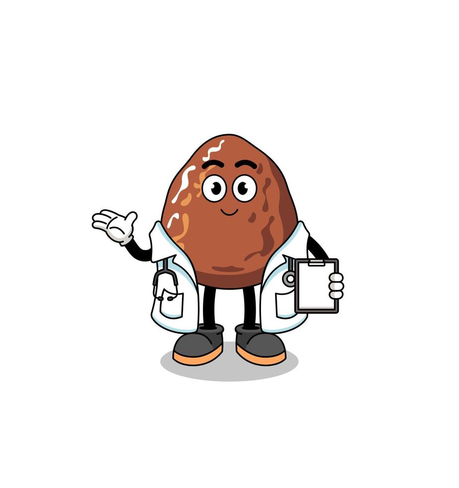 mascote dos desenhos animados do médico de frutas data vetor