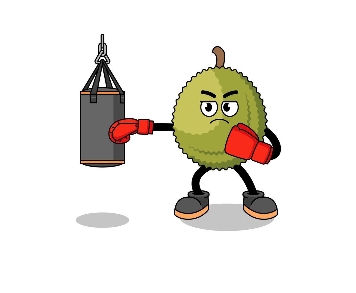 ilustração de boxer de frutas durian vetor