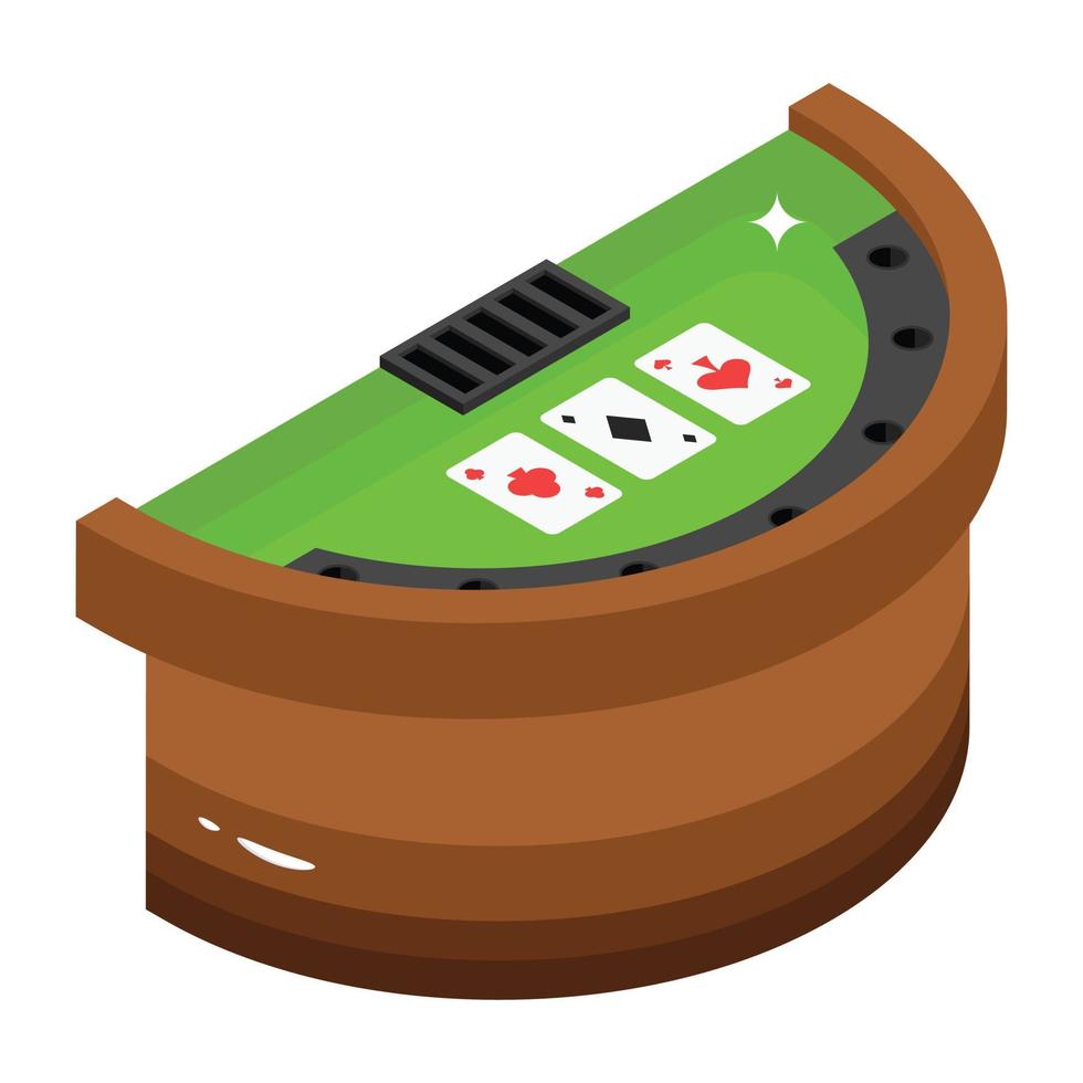 ícone isométrico de design criativo da mesa de poker vetor