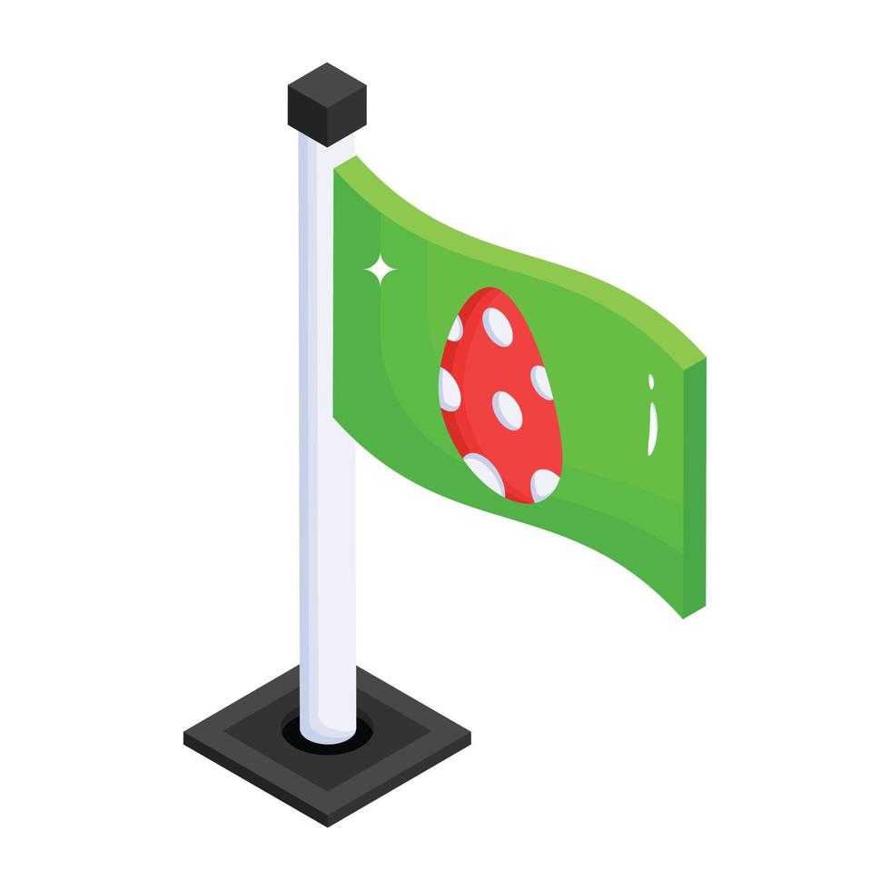 um ícone isométrico bem projetado da bandeira da páscoa vetor