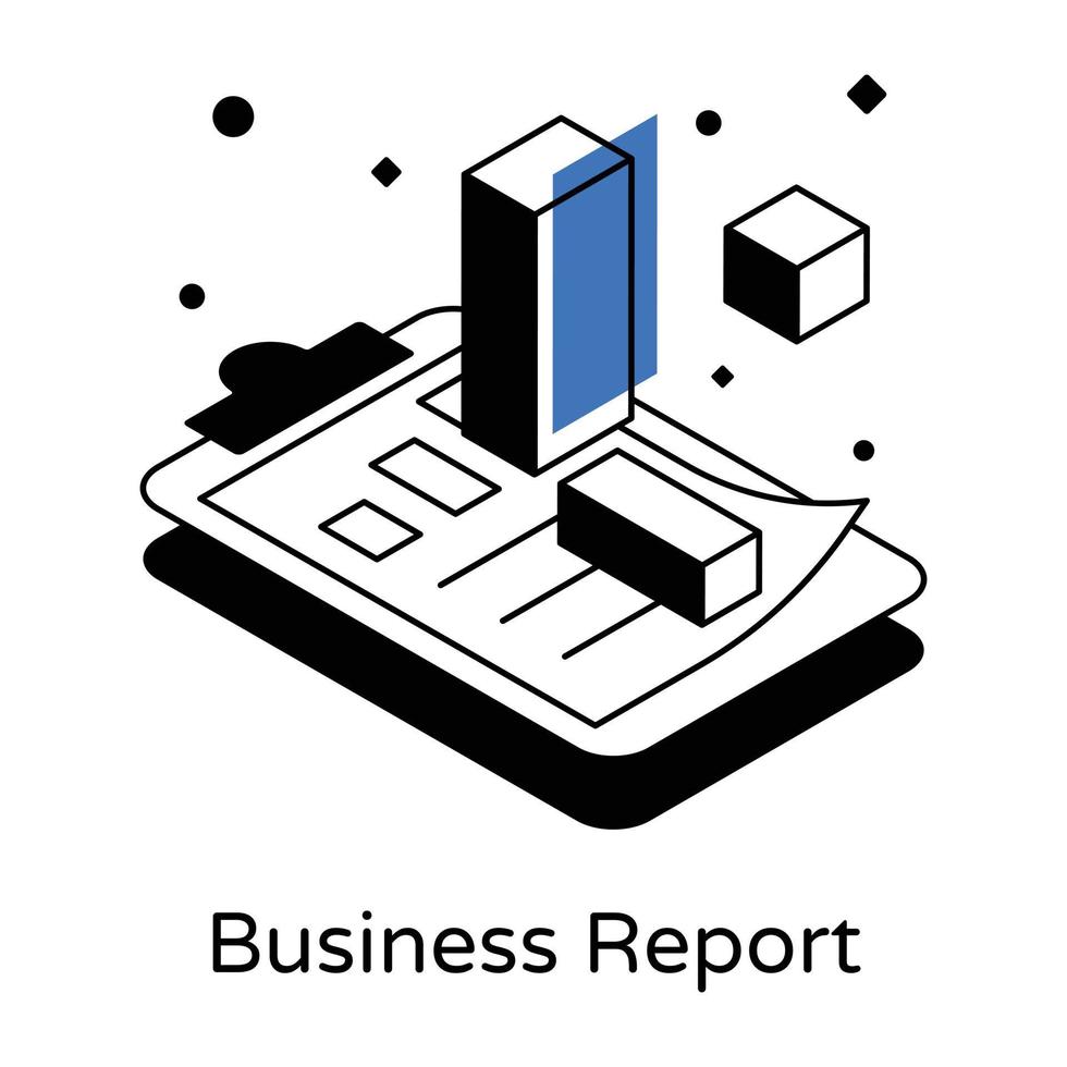 baixar ícone isométrico do relatório de negócios vetor