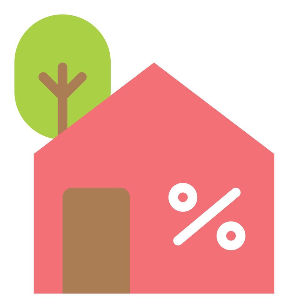ilustração em vetor ícone plano de hipoteca de casa