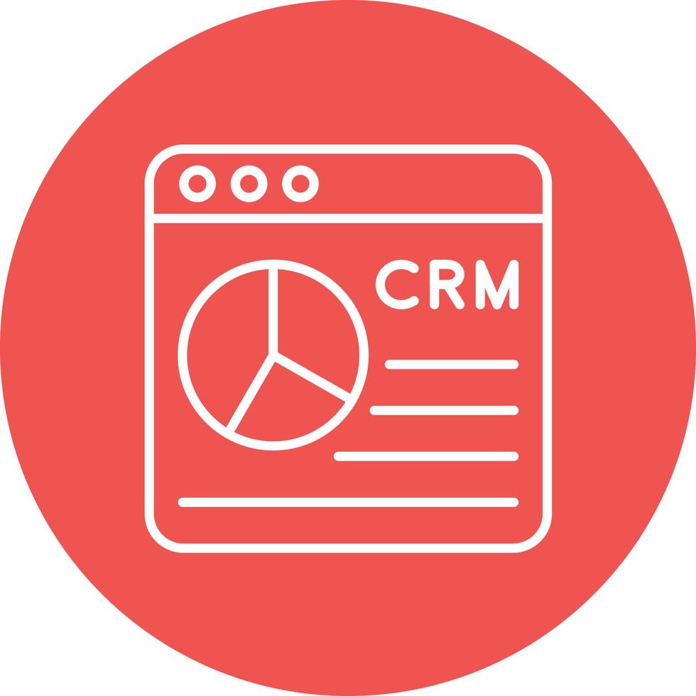 ícone de fundo do círculo de linha de crm vetor