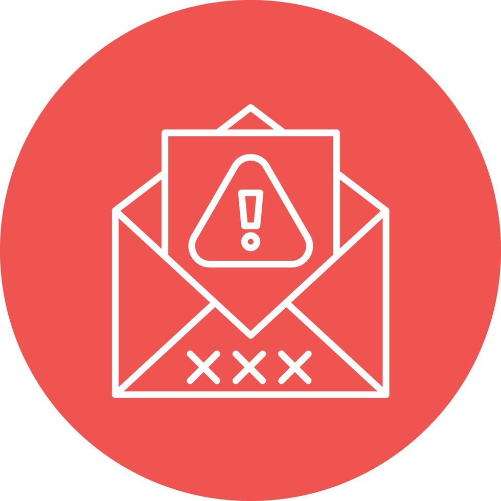 ícone de fundo do círculo de linha de e-mail de spam vetor