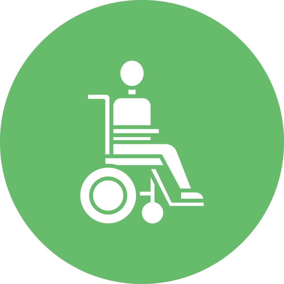 ícone de fundo de círculo de glifo de pessoa com deficiência vetor