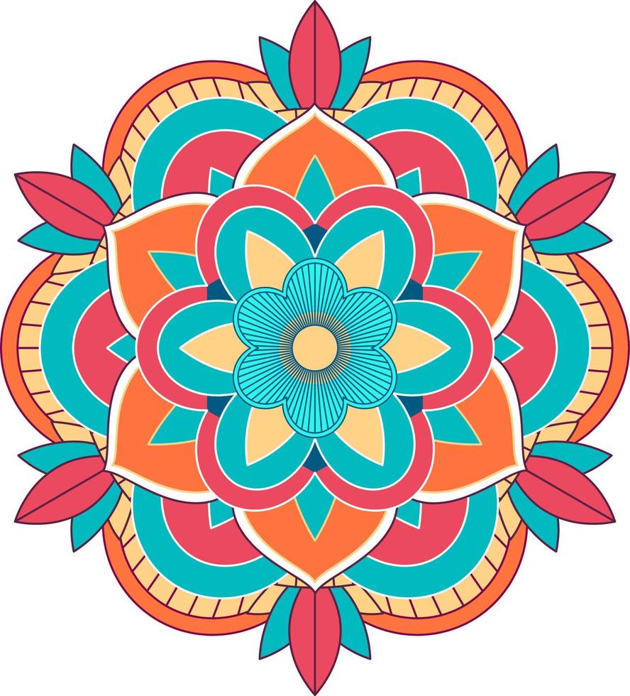 mandala vintage com linhas finas vetor