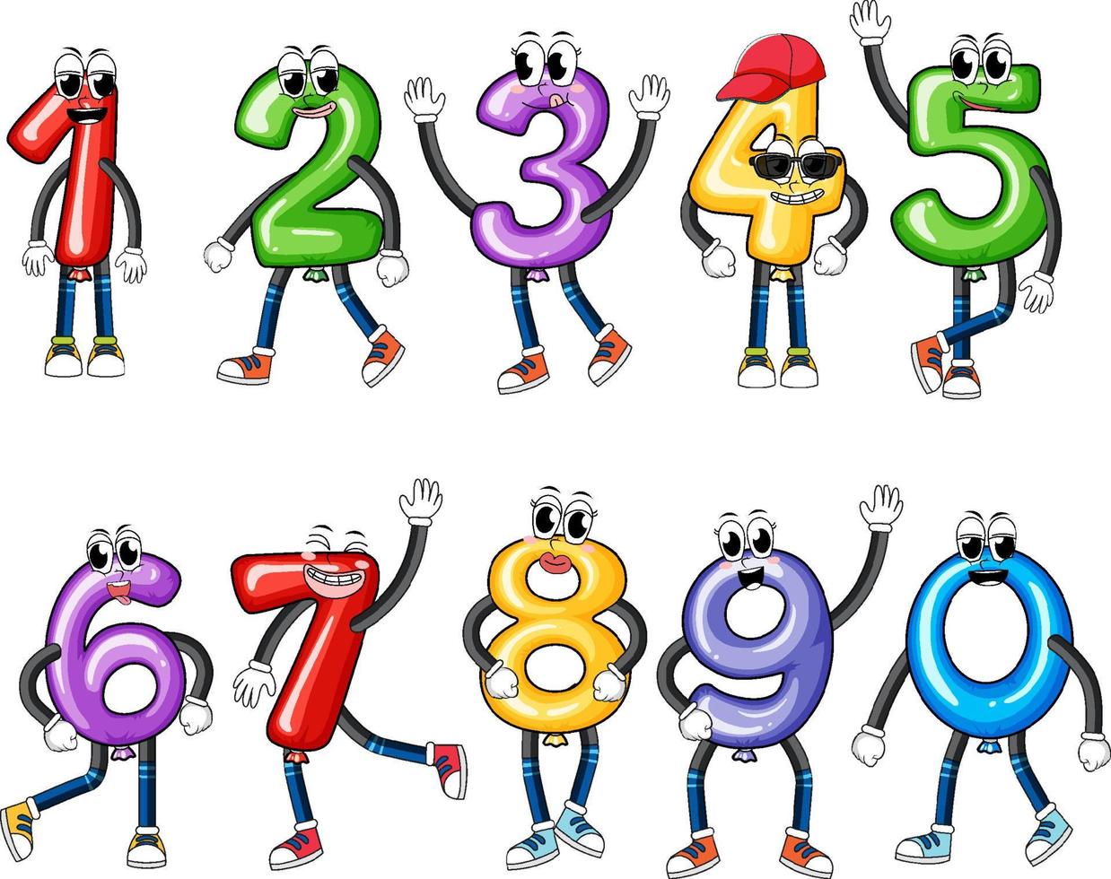 número 0 a 9 com símbolos matemáticos vetor