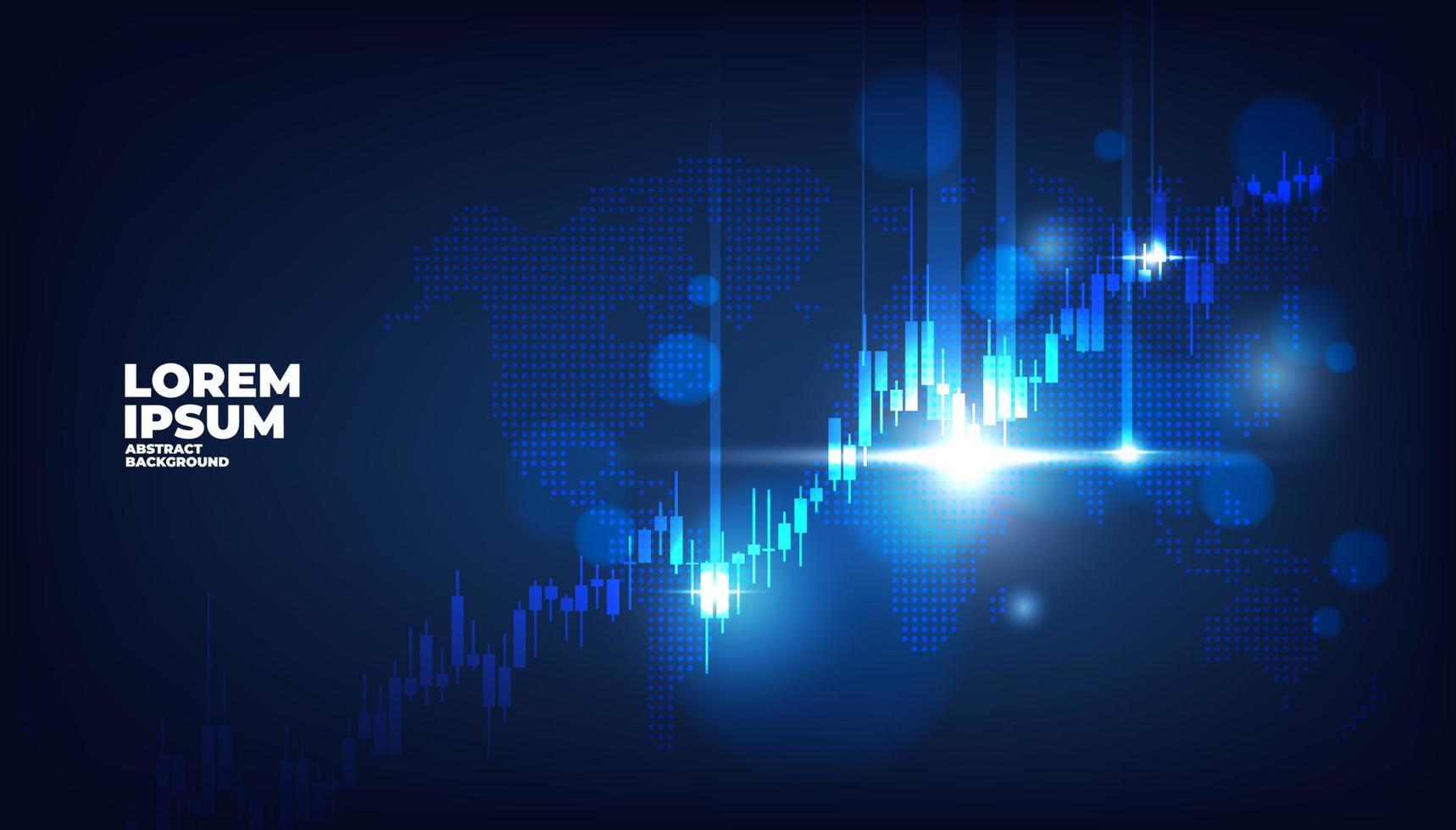 mercado de ações e gráfico de velas de câmbio. conceito de criptomoeda de planejamento de crescimento e plano de fundo de estratégia de negócios. vetor