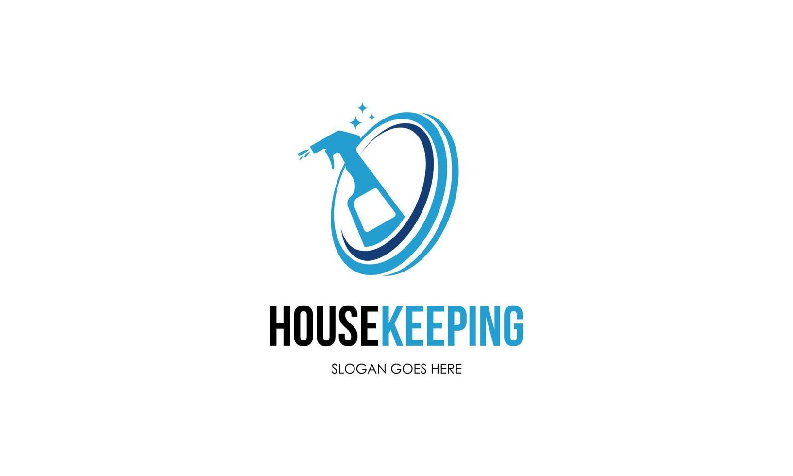 design de logotipo de limpeza doméstica e serviço doméstico vetor