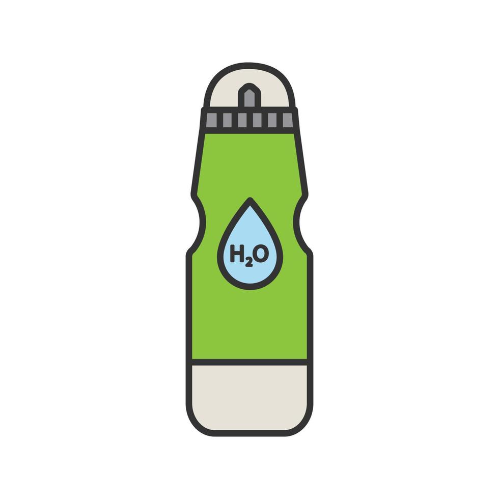 ícone de cor de garrafa de água esportiva. ilustração vetorial isolada vetor