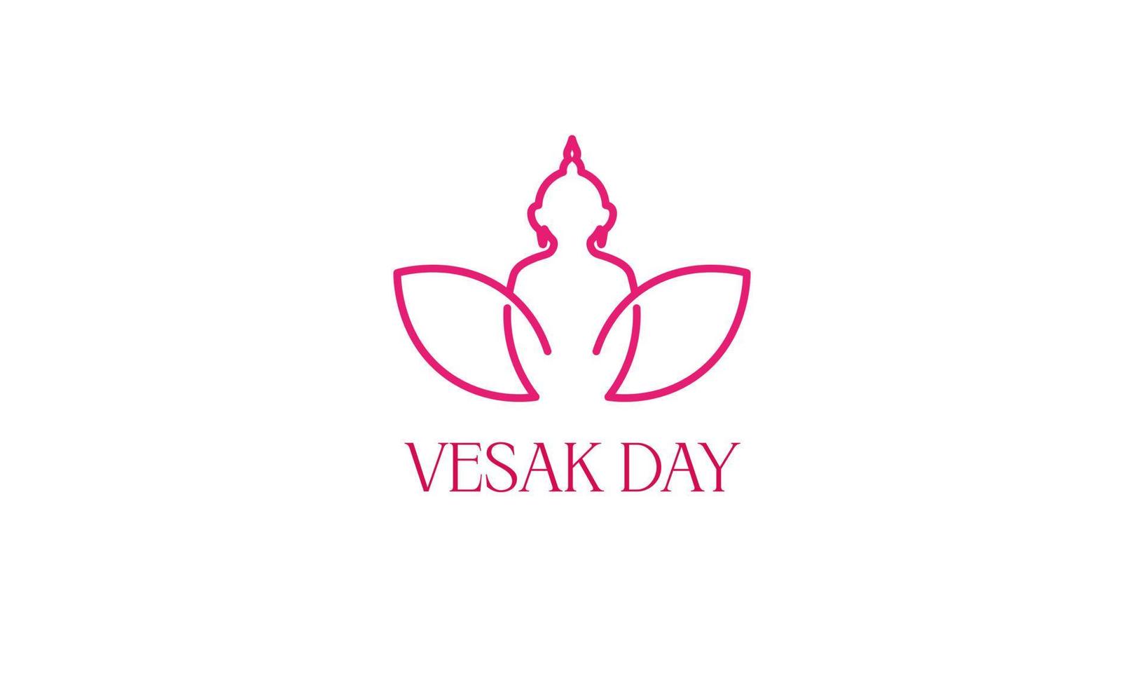 feliz dia de vesak ou design de logotipo de buda purnima vetor