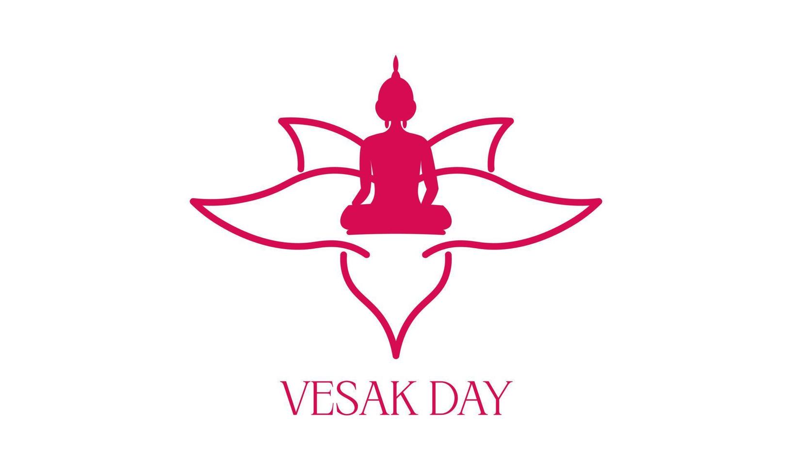 feliz dia de vesak ou design de logotipo de buda purnima vetor