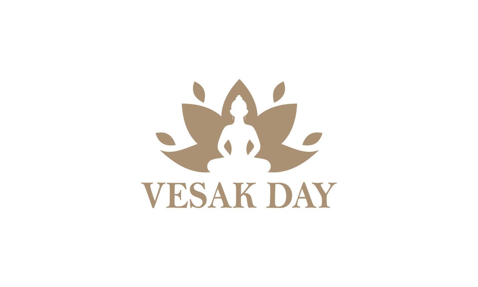 feliz dia de vesak ou design de logotipo de buda purnima vetor