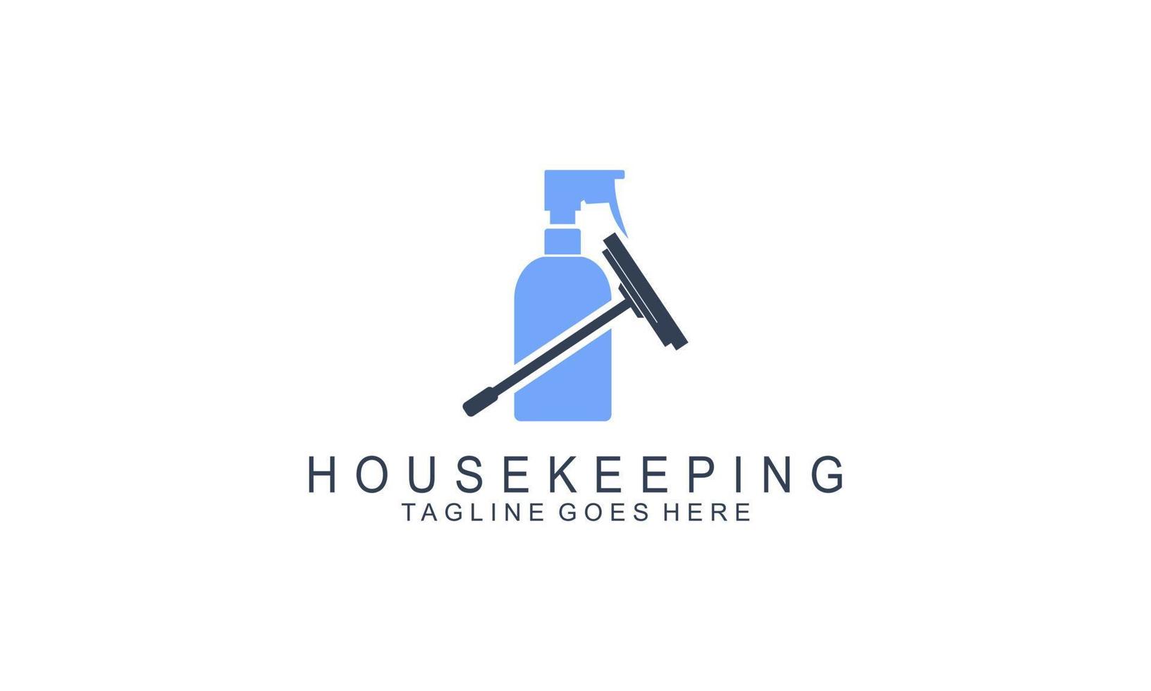 design de logotipo de limpeza doméstica e serviço doméstico vetor