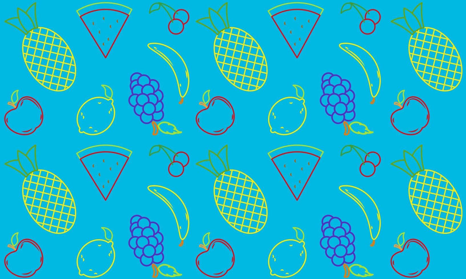 coleção de frutas em ilustrações de estilo desenhadas à mão plana vetor