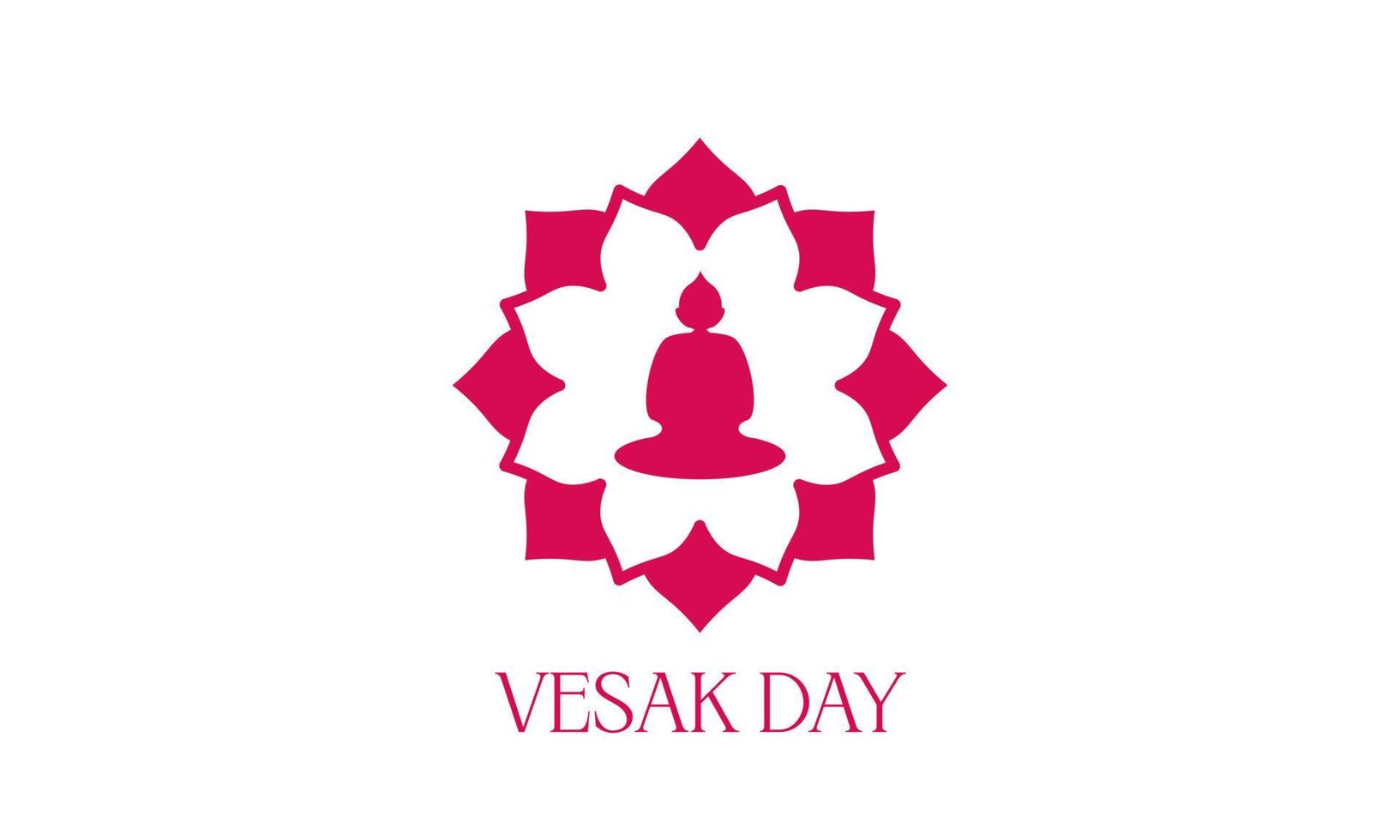 feliz dia de vesak ou design de logotipo de buda purnima vetor