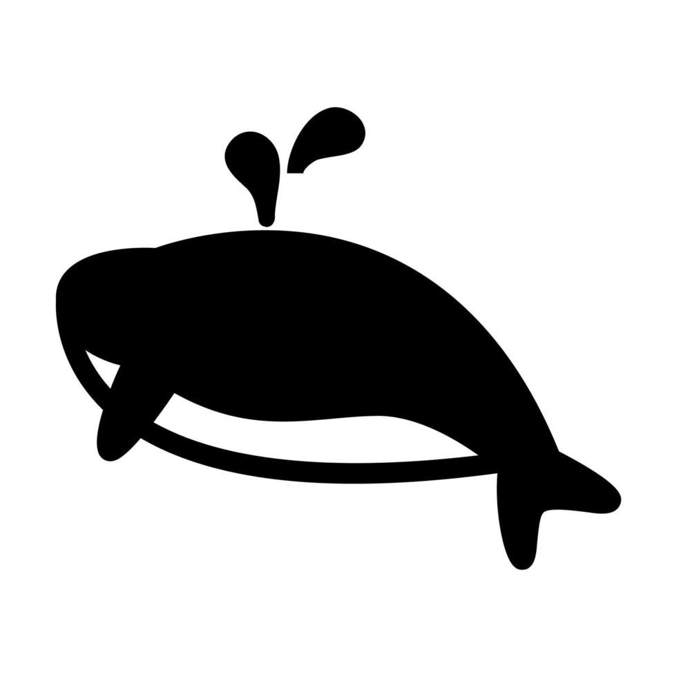ícone de vetor de baleia. animal, sinal de vetor plana símbolo aquático isolado no fundo branco. ilustração vetorial simples para design gráfico e web.