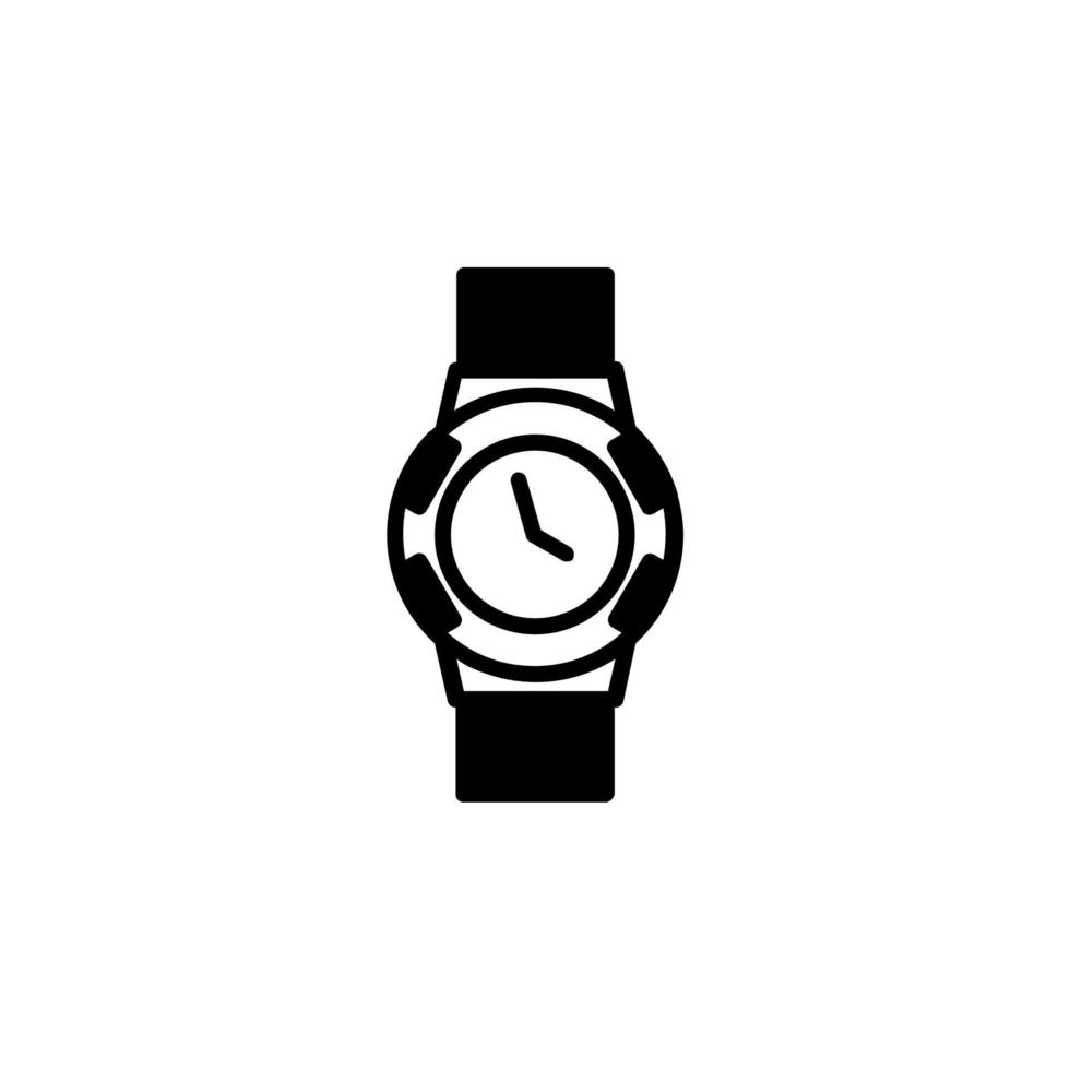 relógio, relógio de pulso, relógio, modelo de logotipo de ilustração vetorial de ícone de linha sólida de tempo. adequado para muitos propósitos. vetor