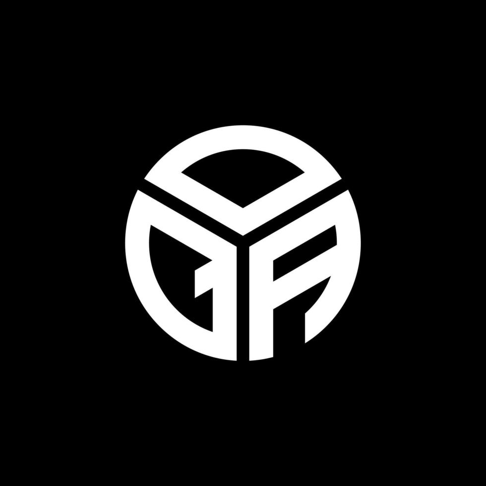 design de logotipo de carta oqa em fundo preto. conceito de logotipo de letra de iniciais criativas oqa. design de letra oqa. vetor
