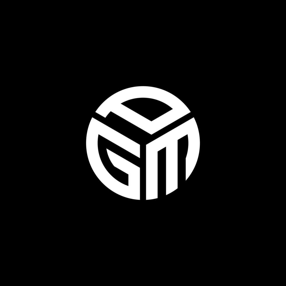design de logotipo de carta pgm em fundo preto. conceito de logotipo de letra de iniciais criativas pgm. design de letra pgm. vetor