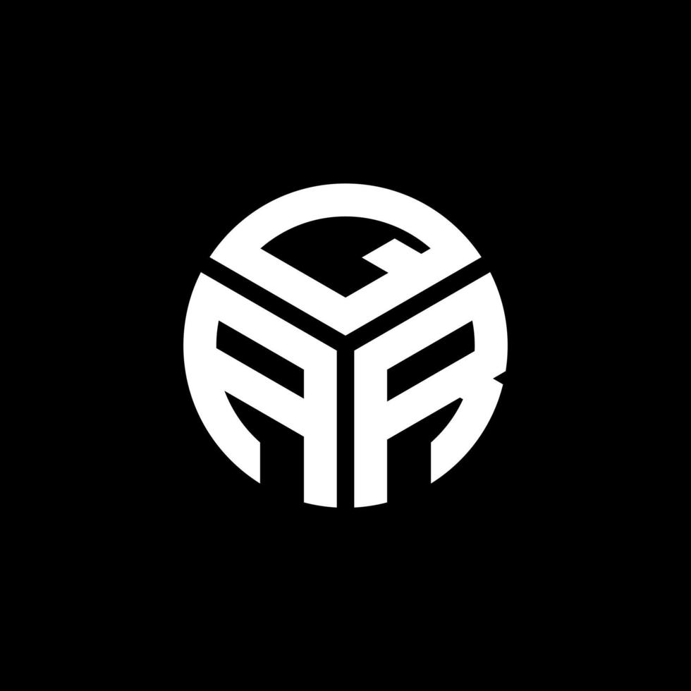 design de logotipo de carta qar em fundo preto. conceito de logotipo de carta de iniciais criativas qar. design de letras qar. vetor