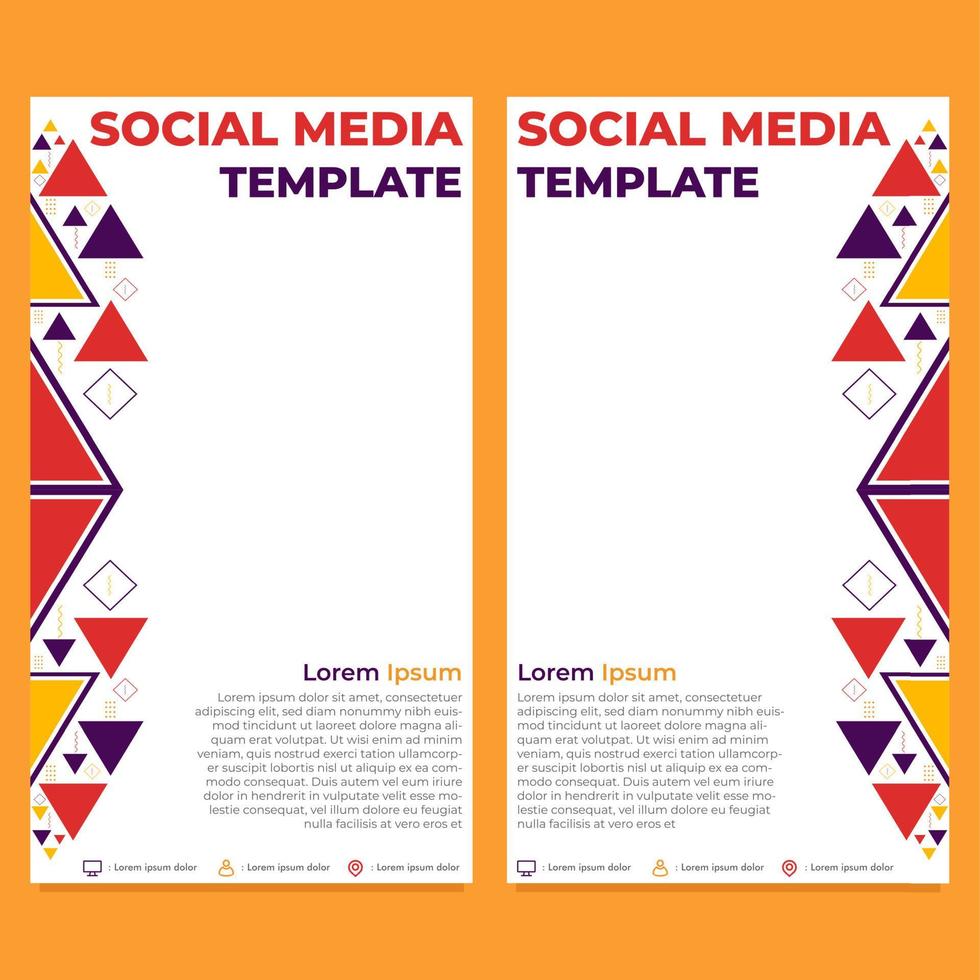 modelo de história de mídia social de forma geométrica de triângulo vetor