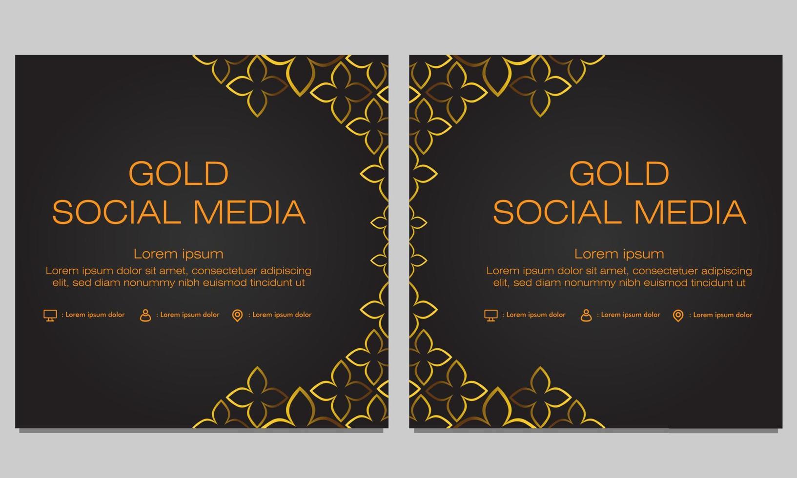 modelo de postagem de mídia social floral dourado vetor