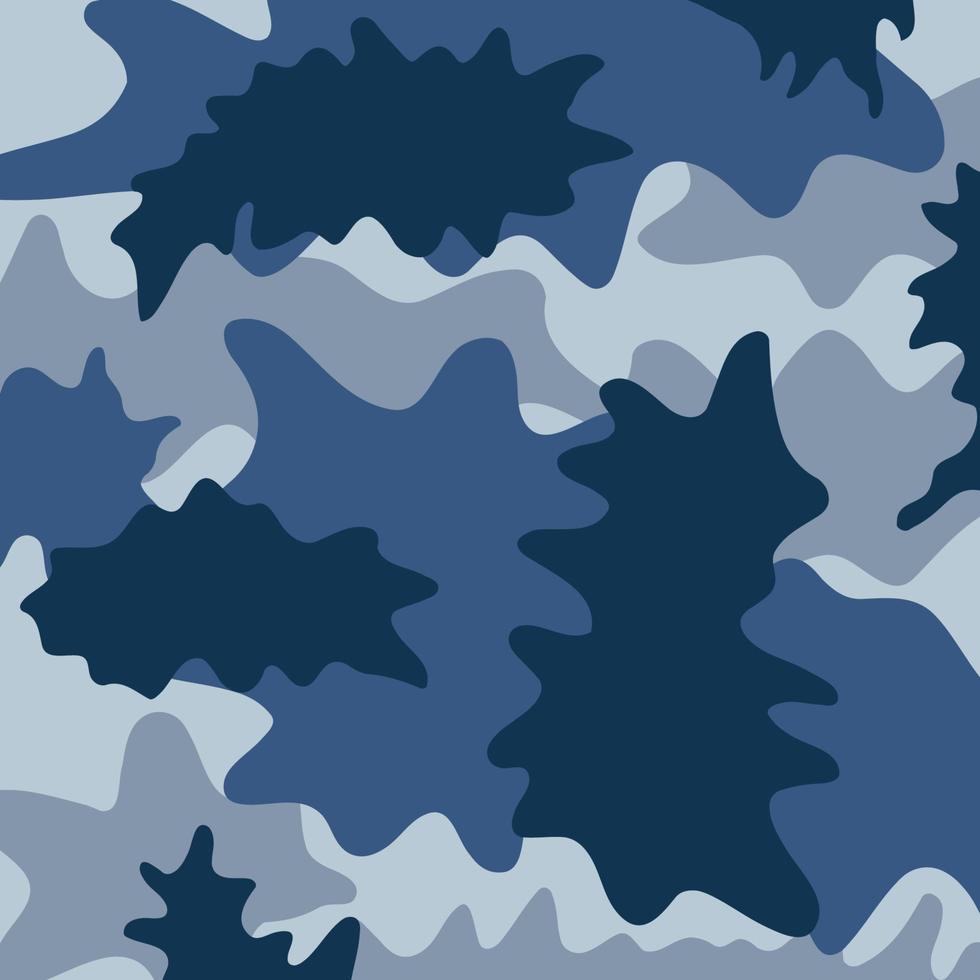 padrão de camuflagem do exército do mar azul abstrato vetor