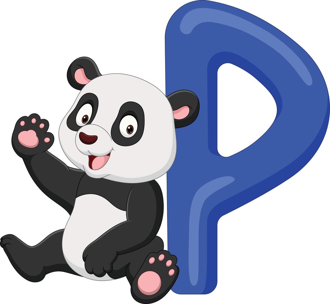 letra do alfabeto p para panda vetor