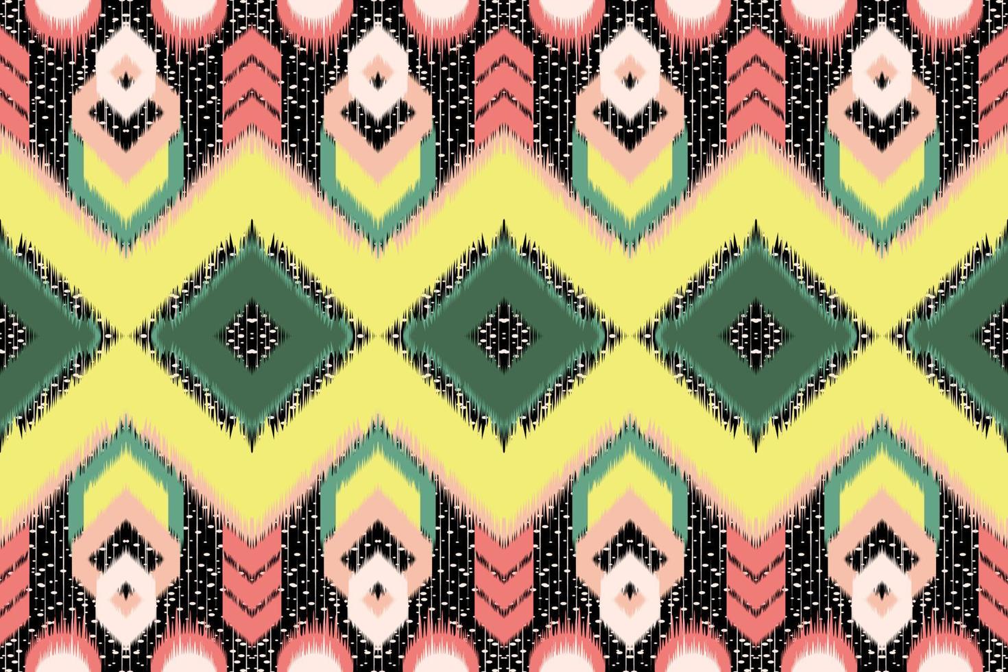ikat étnica abstrata bela arte sem costura ikat tribal padrão folk bordado estilo mexicano asteca arte geométrica ornamento design de impressão para tapete, papel de parede. vetor