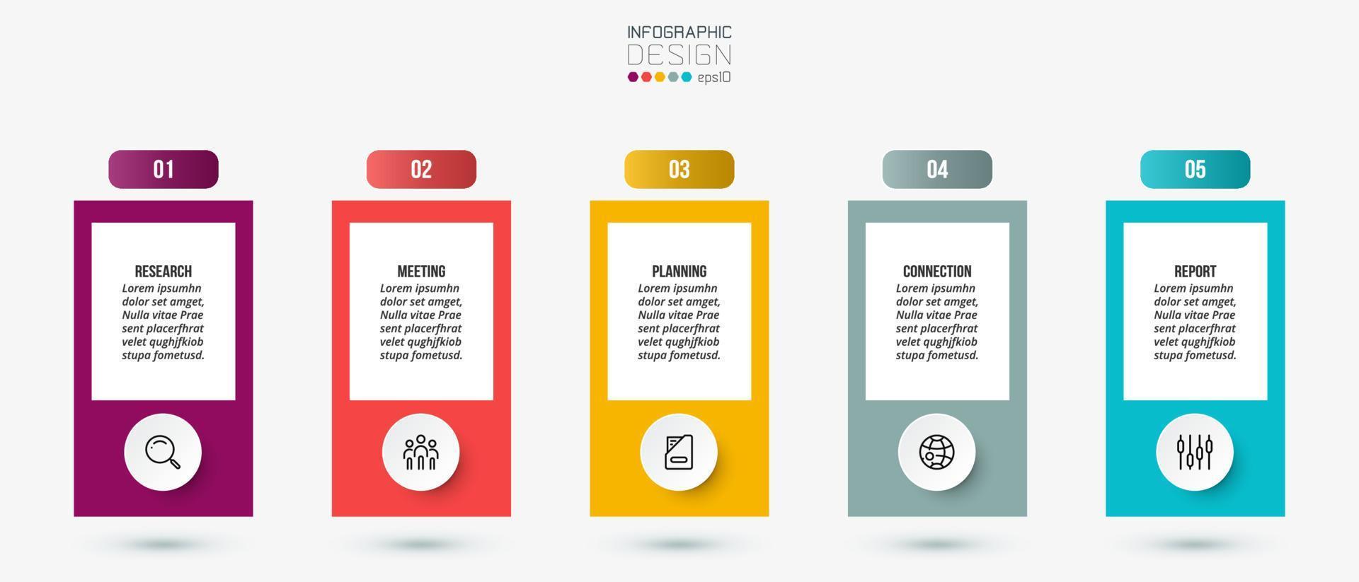 conceito de negócio de modelo infográfico com passo. vetor