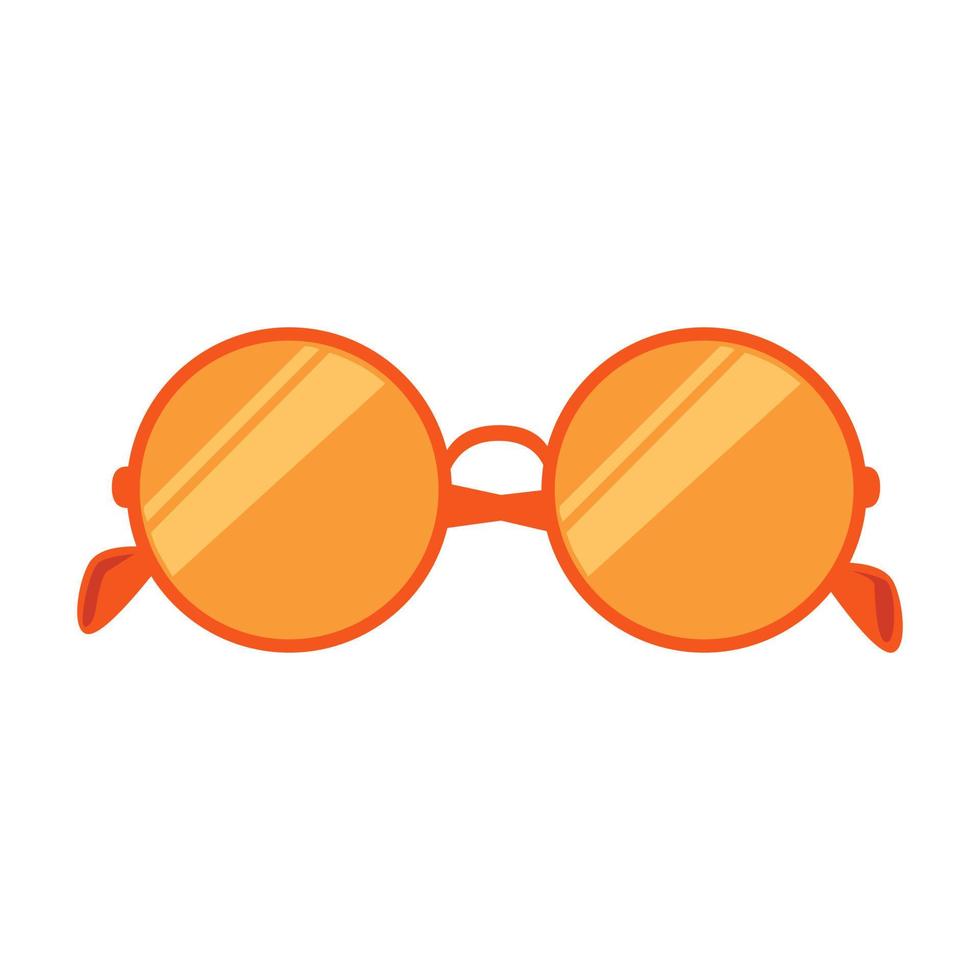 ilustração isolada em vetor de óculos de sol planos laranja