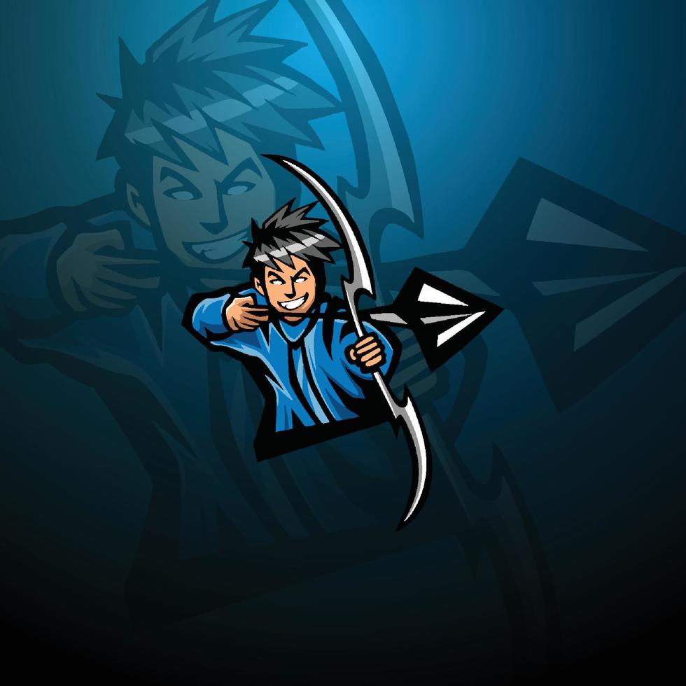 design de logotipo de mascote de jogador vetor