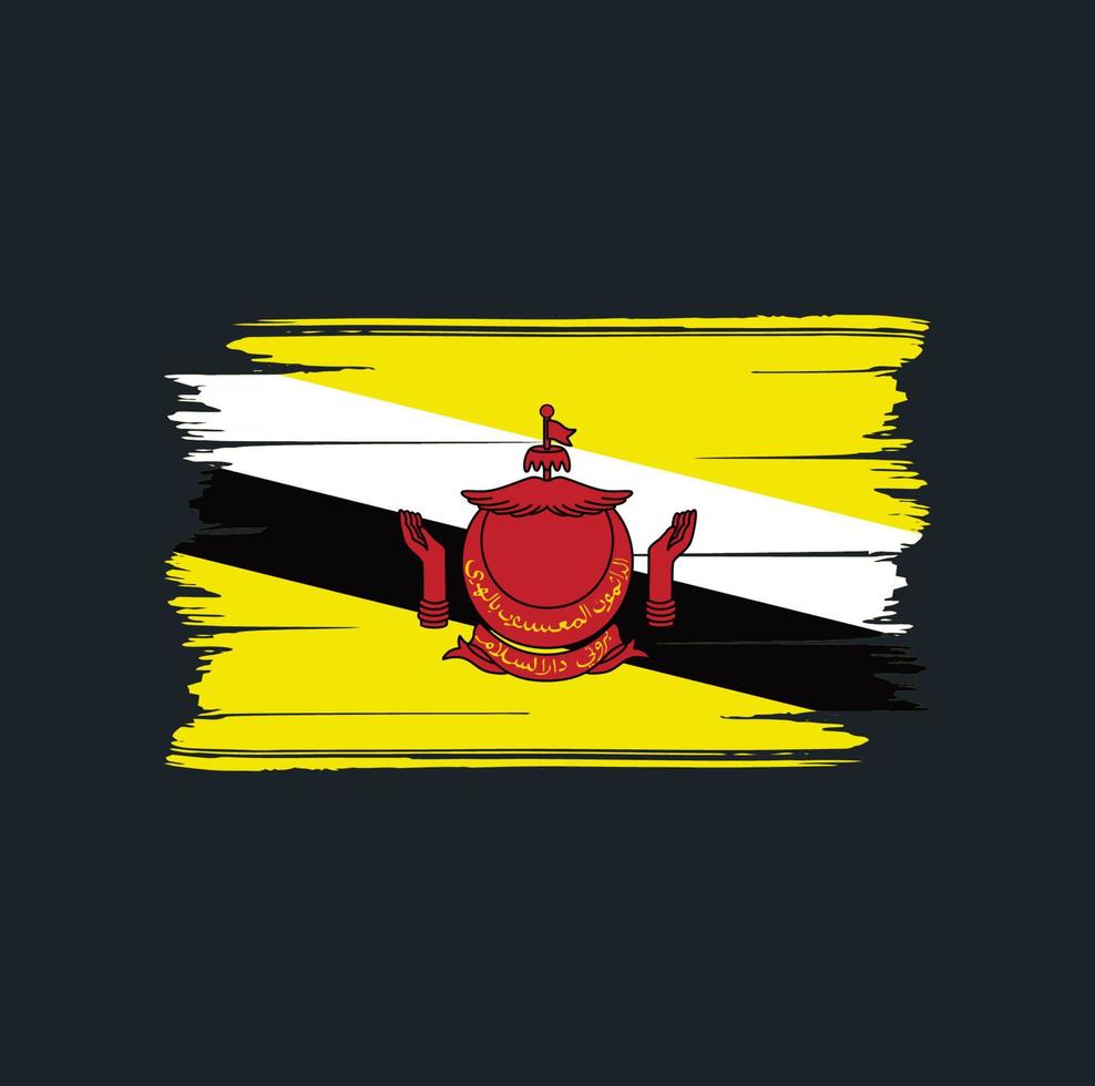 pincel de bandeira brunei. bandeira nacional vetor