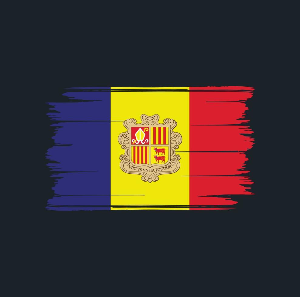 pincel de bandeira de andorra. bandeira nacional vetor