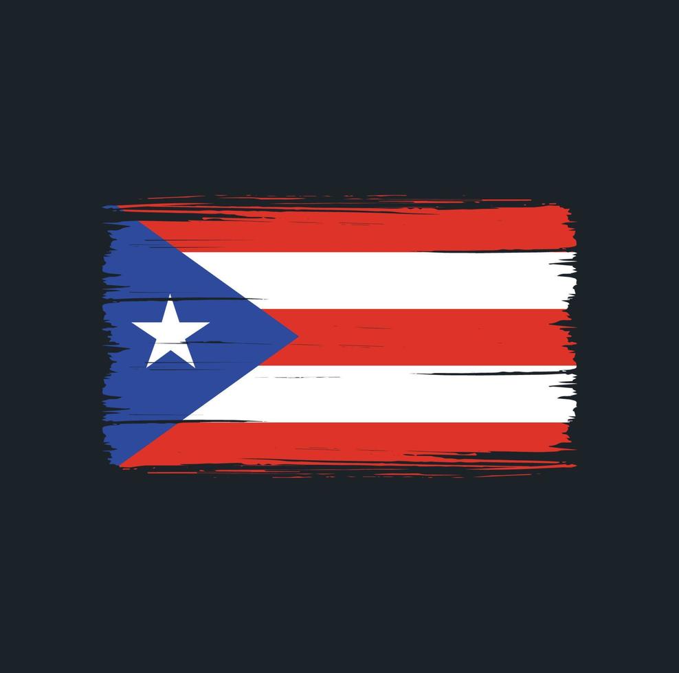 pinceladas de bandeira de porto rico. bandeira nacional vetor