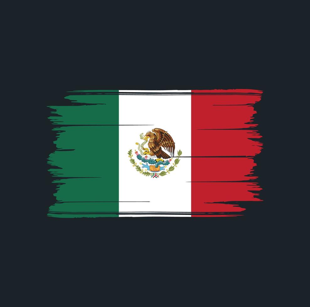 escova de bandeira do méxico. bandeira nacional vetor