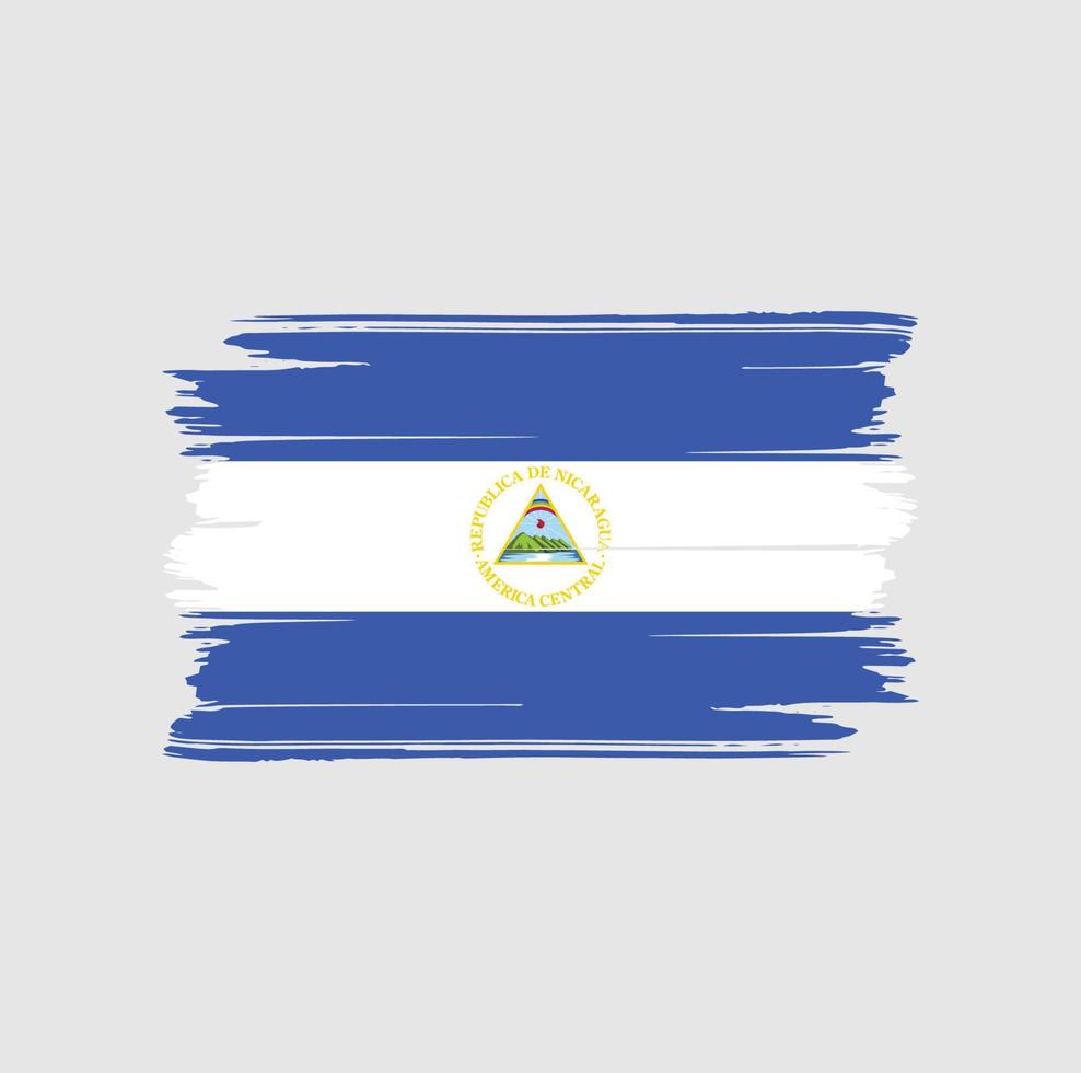 pincel de bandeira da nicarágua. bandeira nacional vetor