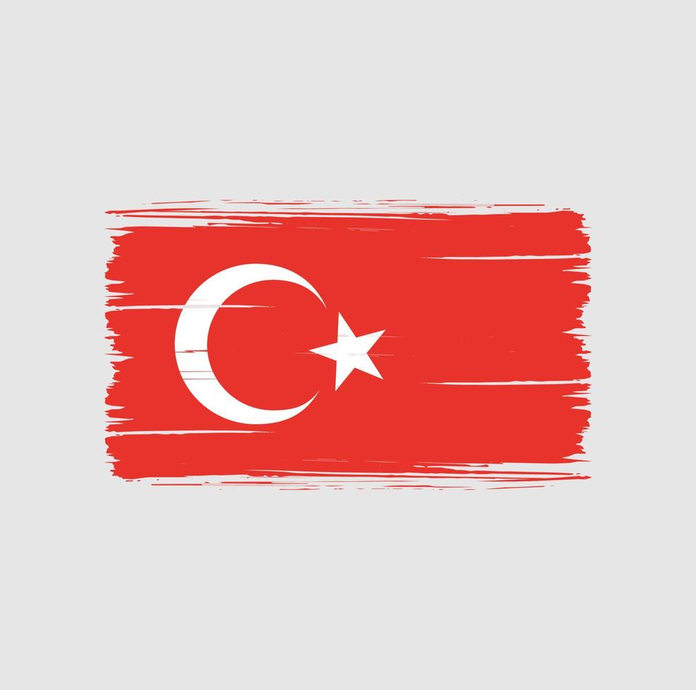 pinceladas de bandeira da turquia. bandeira nacional vetor