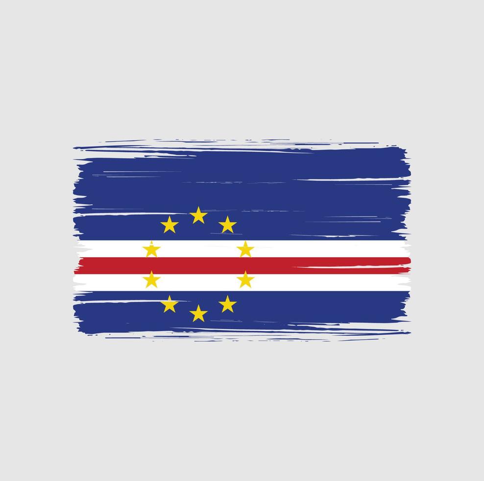 pinceladas de bandeira de cabo verde. bandeira nacional vetor