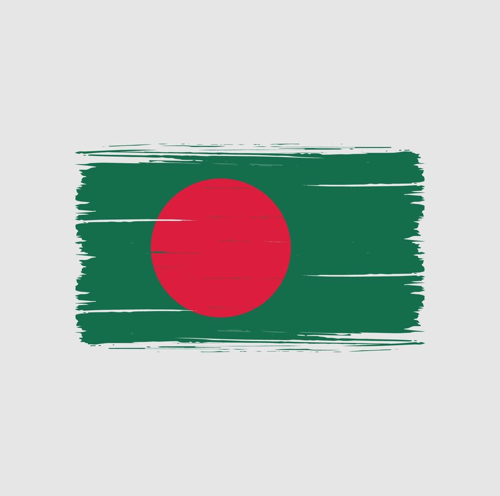 pinceladas de bandeira de bangladesh. bandeira nacional vetor