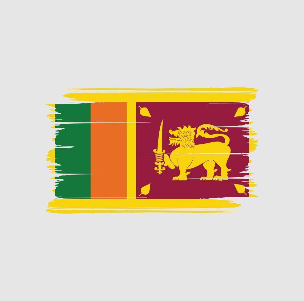 pincel de bandeira do sri lanka. bandeira nacional vetor