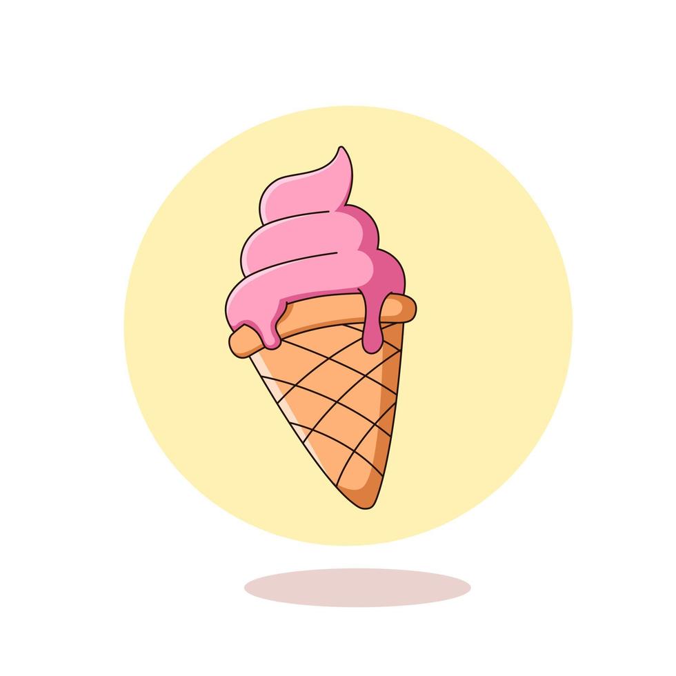 ilustração vetorial de desenho animado de sorvete fofo vetor